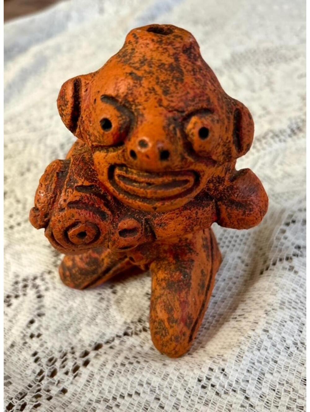 Vintage Terracotta Figurine with Unique Design